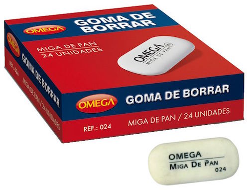 CAJÓN CON 1200 GOMAS DE BORRAR OMEGA OVALADA 024