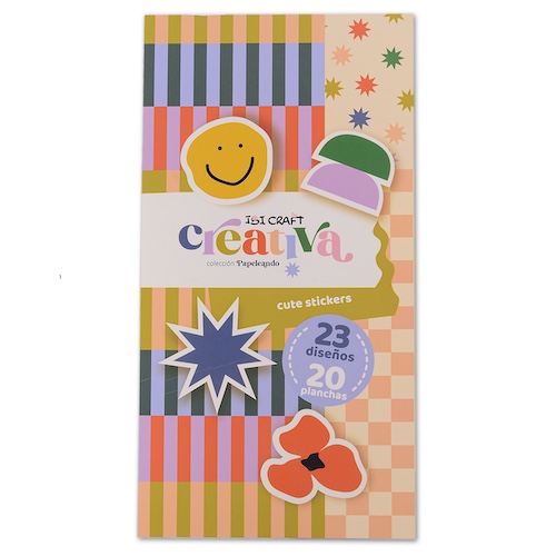 BLOC CON 20 HOJAS DE STICKERS AUTOADHESIVOS IBI CRAFT, COLEC. 