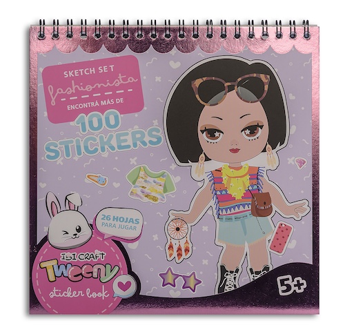 STICKER BOOK IBI CRAFT TWEENY, 26 HOJAS,+100 STICKERS, 