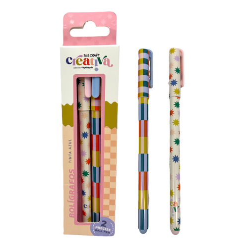CAJA CON 2 BOLÍGRAFOS IBI CRAFT, 1.0mm, TINTA AZUL, COLECCIÓN 