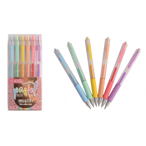 ESTUCHE C/6 BOLÍGRAFOS RETRÁCTILES IBI CRAFT - TENDANCE 
