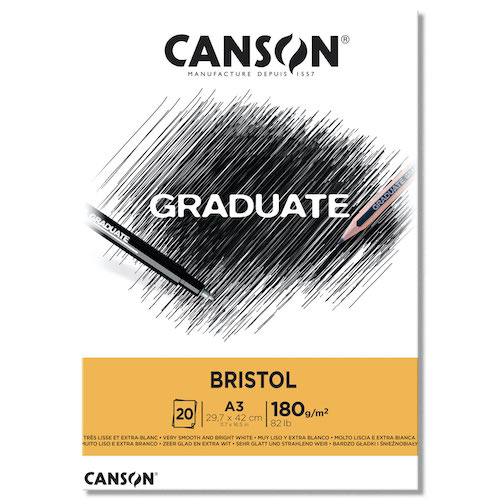 BLOC CANSON GRADUATE, BRISTOL, A3, 20H., 180GRS.