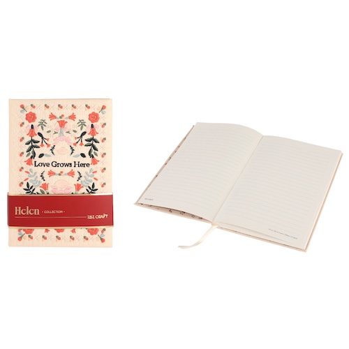 CUADERNO RAYADO IBI CRAFT, TAPA BORDADA, A5, 80 H., HELEN COLLECTION