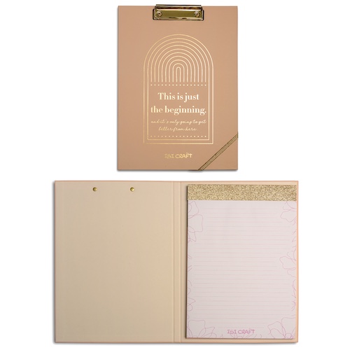 PADFOLIO A4 IBI CRAFT C/APRETADOR Y CIERRE ELÁSTICO,  60H., 