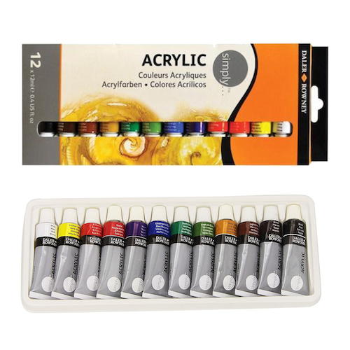 SET DE 12 TUBOS DE 12ML DE PINTURA ACRÍLICA DALER ROWNEY 