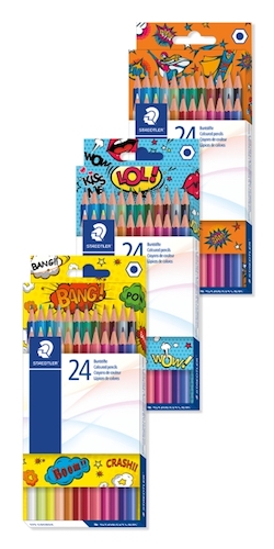 CAJA 24 COLORES STAEDTLER CON DISEÑO COMIC