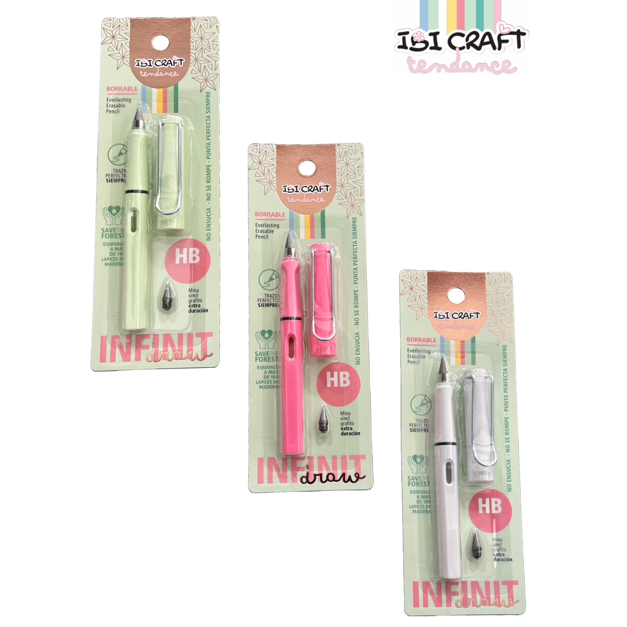 LÁPIZ INFINITO IBI CRAFT TENDANCE + MINA ADICIONAL HB