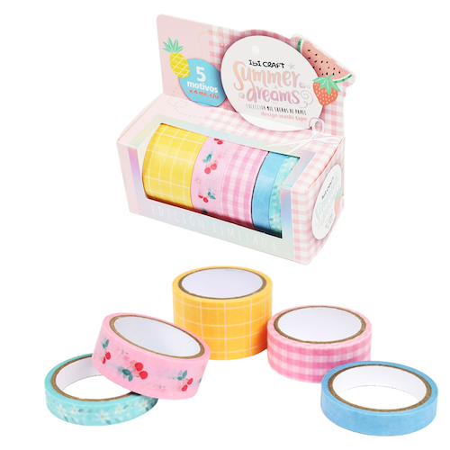 WASHI TAPE IBI CRAFT, 8/15/25MMx4MTS., PACK x 5 UNIDADES, SERIE 