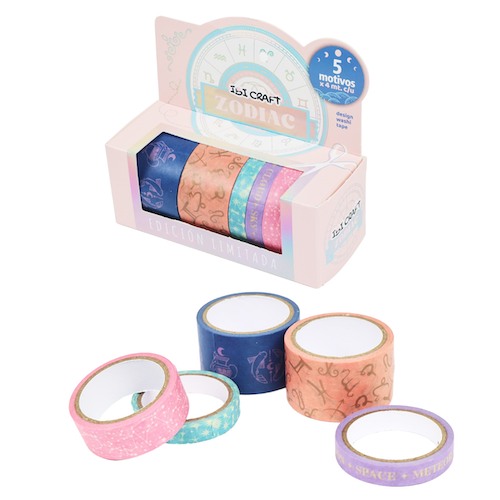 WASHI TAPE IBI CRAFT, 8/15/25MMx4MTS., PACK x 5 UNIDADES, SERIE 