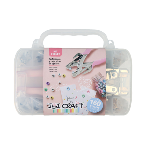 SET PINZA PERFORADORA/COLOCADORA P/OJALILLOS + 2 PUNTEROS Y 160 OJALILLOS IBI CRAFT