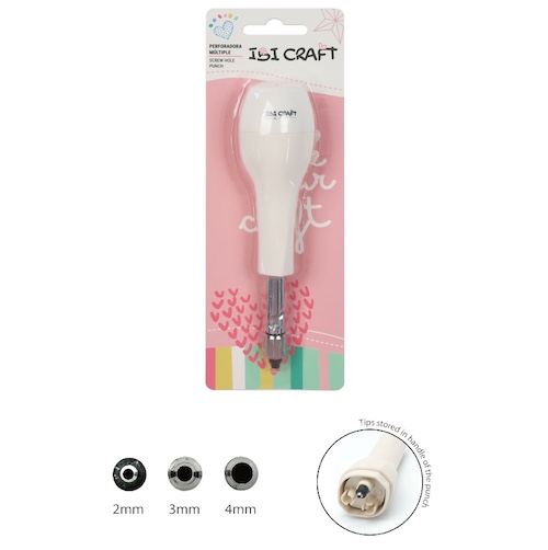 PERFORADORA SACABOCADOS IBI CRAFT C/3 PUNTAS INTERCAMBIABLES: 2MM 3MM 4MM