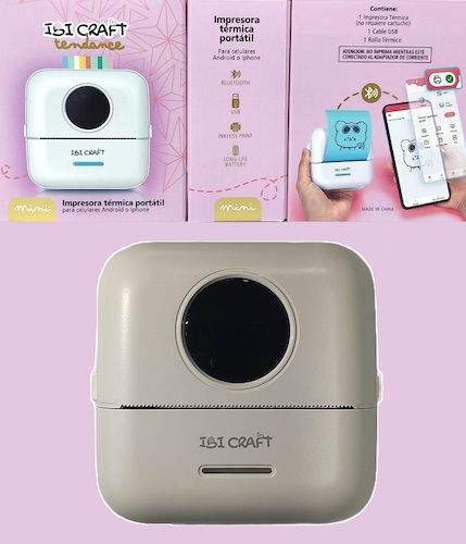 MINI IMPRESORA TÉRMICA PORTÁTIL IBI CRAFT, INCLUYE 1 ROLLO