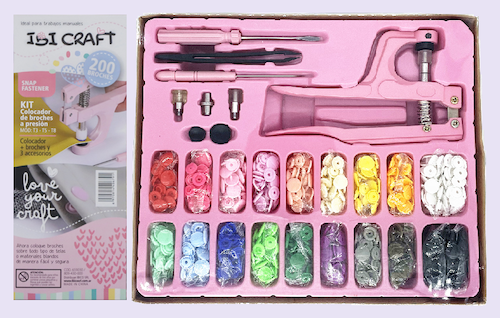 SET DE PRENSADO IBI CRAFT P/ APLICACIÓN DE BOTONES SNAP A PRESIÓN