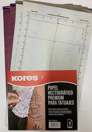 PAPEL HECTOGRÁFICO KORES VIOLETA, 215x368MM, PAQUETE C/5 HOJAS