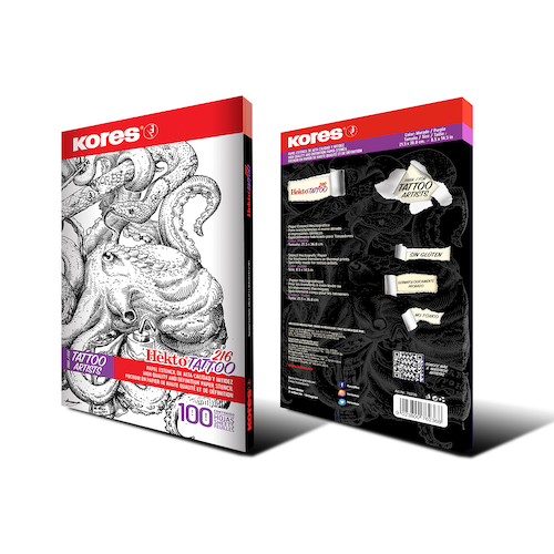 PAPEL HECTOGRÁFICO KORES VIOLETA, 215x368MM., CAJA C/100 HOJAS