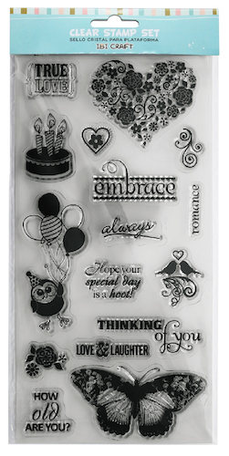 SET DE SELLOS SILICONADOS CRISTAL P/BASE ACRÍLICA IBI CRAFT, 16 PIEZAS SERIE 