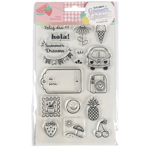 SET DE SELLOS SILICONADOS CRISTAL P/BASE ACRÍLICA IBI CRAFT, 17 PIEZAS SERIE 