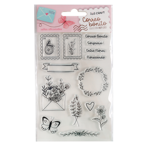SET DE SELLOS SILICONADOS CRISTAL P/BASE ACRÍLICA IBI CRAFT, 14 PIEZAS SERIE 