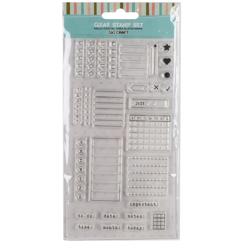 SET DE SELLOS SILICONADOS CRISTAL P/BASE ACRÍLICA IBI CRAFT, 28 PIEZAS SERIE 