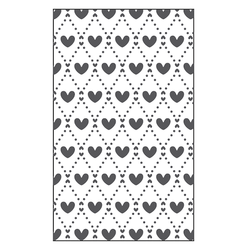 MATRIZ DE RELIEVE, TRAMA CORAZONES 3  P/MÁQ.TROQUELADORA DE 3