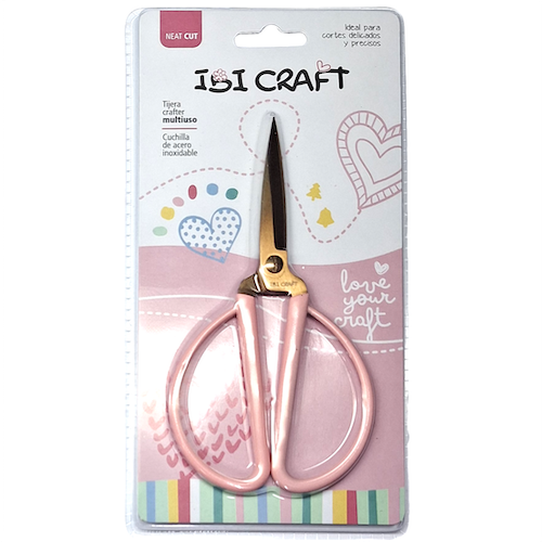 TIJERA CRAFTER IBI CRAFT MULTIUSO, DE PRECISIÓN, 15 cms, PINK/ROSE GOLD