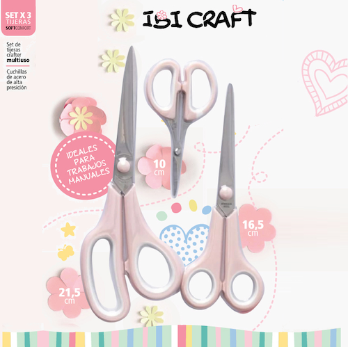 SET DE 3 TIJERAS CRAFTER MULTIUSO IBI CRAFT