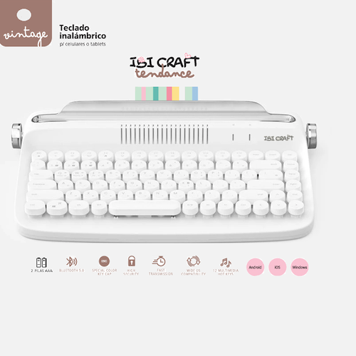 TECLADO BLUETOOTH IBI CRAFT TENDANCE 