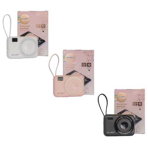 CARGADOR INALÁMBRICO IBI CRAFT TENDANCE, 20000mAh CON CABLE DE CARGA LIGHTNING Y TIPO C