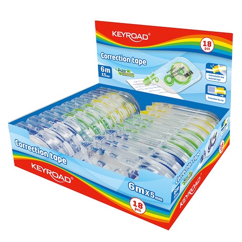 CAJA EXHIBIDORA C/18 CINTAS CORRECTORAS KEYROAD