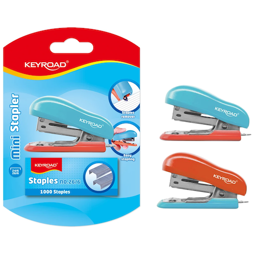 BLÍSTER CON ABROCHADORA KEYROAD MINI, INC.1000 BROCHES 26/6