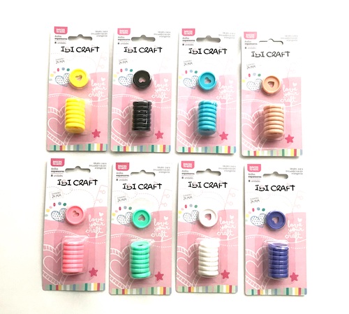 BLÍSTER C/8 ANILLOS DE ENCUADERNACIÓN EXPANDIBLE, 24mm,  120H.IBI CRAFT - DISEÑO CORAZÓN