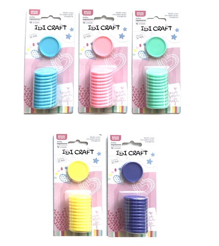 BLÍSTER C/12 ANILLOS DE ENCUADERNACIÓN EXPANDIBLE, 32mm, 140H.IBI CRAFT - CUERPO SÓLIDO