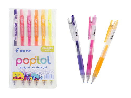 ESTUCHE PILOT POP'LOL C/6 BOLÍGRAFOS, COLORES FLÚO