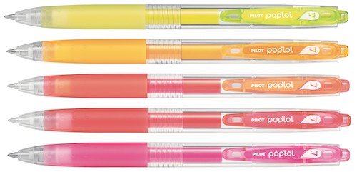 BOLÍGRAFO PILOT POP'LOL COLORES FLÚO 5 COLORES