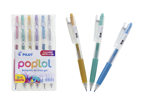 ESTUCHE PILOT POP'LOL C/6 BOLÍGRAFOS, COLORES METÁLICOS