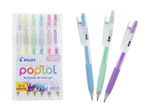 ESTUCHE PILOT POP'LOL C/6 BOLÍGRAFOS, COLORES PASTEL