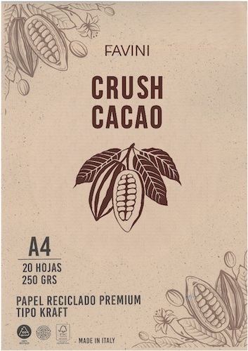 BLOC C/20 HOJAS DE PAPEL FAVINI CRUSH, A4, 250 GRS., 