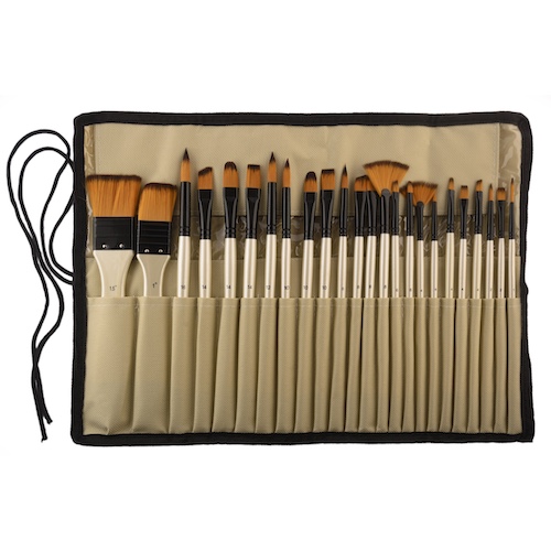 ESTUCHE ENROLLABLE DE 24 PINCELES ARTÍSTICOS PRESTIGE 