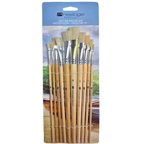 SET DE 10 PINCELES ARTÍSTICOS PRESTIGE 