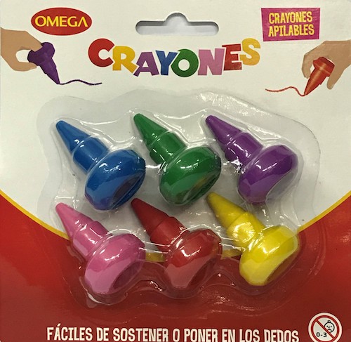 BLÍSTER CON 6 CRAYOLAS  APILABLES