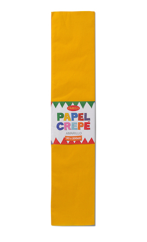 PAQUETE C/10 PLIEGOS DE PAPEL CREPÉ OMEGA 50x200cm AMARILLO-46