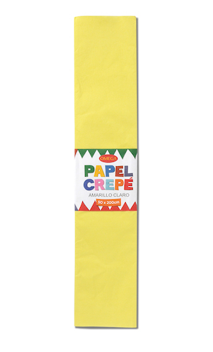 PAQUETE C/10 PLIEGOS DE PAPEL CREPÉ OMEGA. 50x200cm AMARILLO CLARO-14