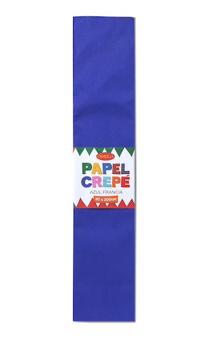 PAQUETE C/10 PLIEGOS DE PAPEL CREPÉ 50x200cm AZUL FRANCIA-39