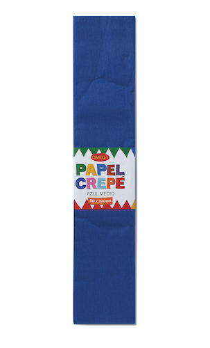PAQUETE C/10 PLIEGOS DE PAPEL CREPÉ 50x200cm AZUL MEDIO-42
