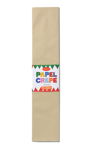 PAQUETE C/10 PLIEGOS DE PAPEL CREPÉ OMEGA.50x200cm CREMA-701