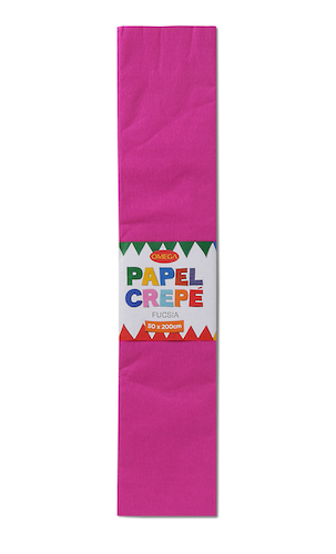 PAQUETE C/10 PLIEGOS DE PAPEL CREPÉ OMEGA.50x200cm FUCSIA-16