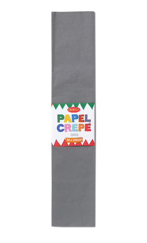 PAQUETE C/10 PLIEGOS DE PAPEL CREPÉ OMEGA.50x200cm GRIS-703