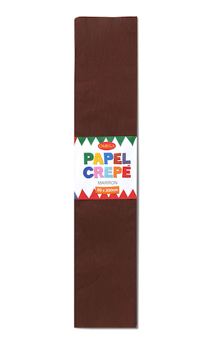 PAQUETE C/10 PLIEGOS DE PAPEL CREPÉ OMEGA.50x200cm MARRÓN-43