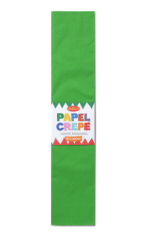 PAQUETE C/10 PLIEGOS DE PAPEL CREPÉ OMEGA.50x200cm. VERDE MANZANA-35