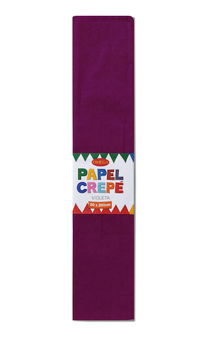 PAQUETE C/10 PLIEGOS DE PAPEL CREPÉ OMEGA.50x200cm VIOLETA-25